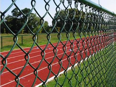 PVC coated chain link fence is used as fencing for sports field