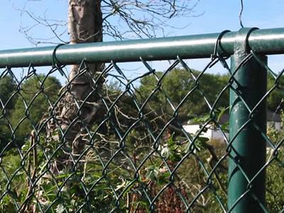 PVC coated chain link fence is used as fencing for playground and gardens